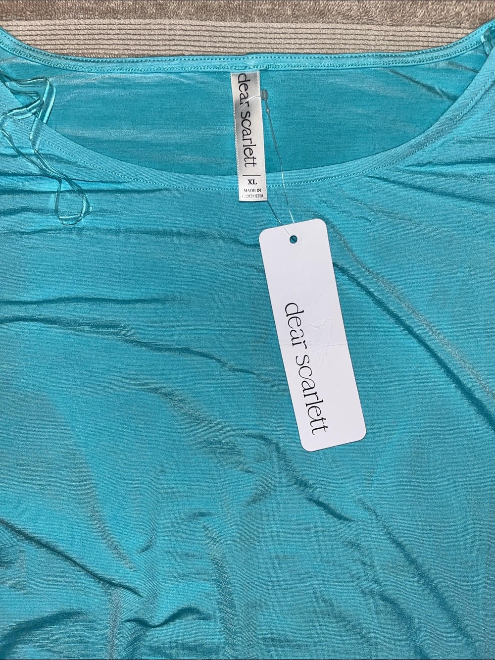 NWT Dear Scarlett Curvy mint aqua Solid Color Dress, size XL - Picture 6 of 7